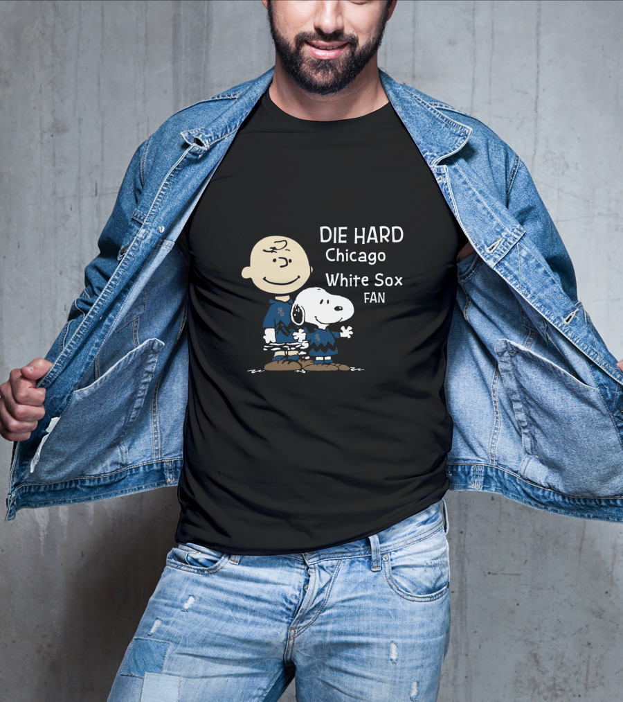 DIE HARD Chicago White Sox FAN Snoopy And Charlie Brown T-Shirt