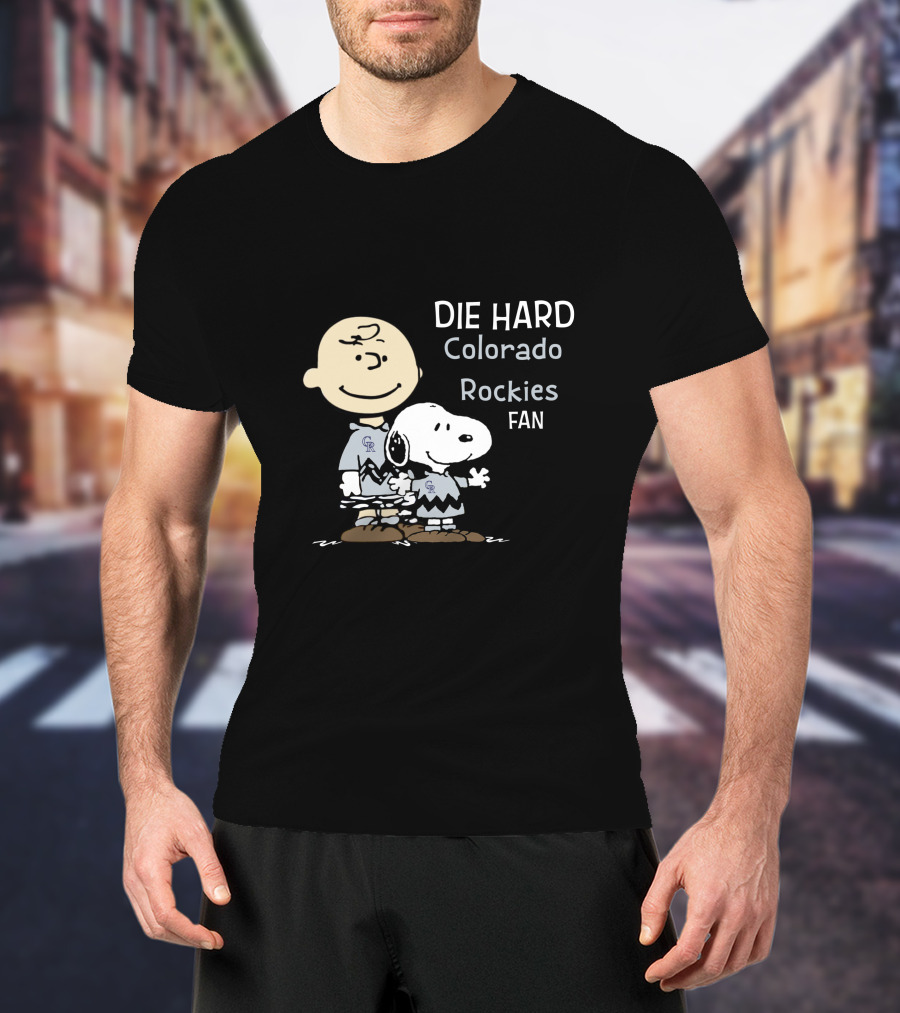 DIE HARD Colorado Rockies FAN Snoopy And Charlie Brown T-Shirt