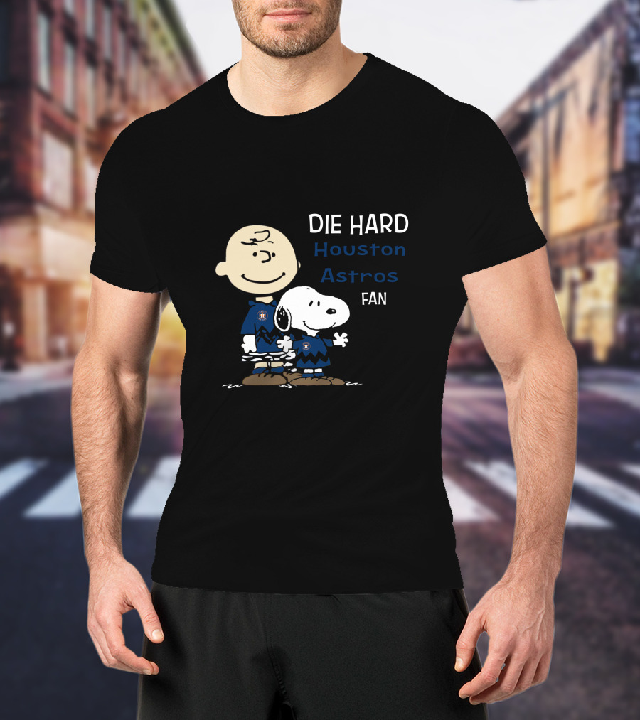 DIE HARD Houston Astros FAN Snoopy And Charlie Brown T-Shirt