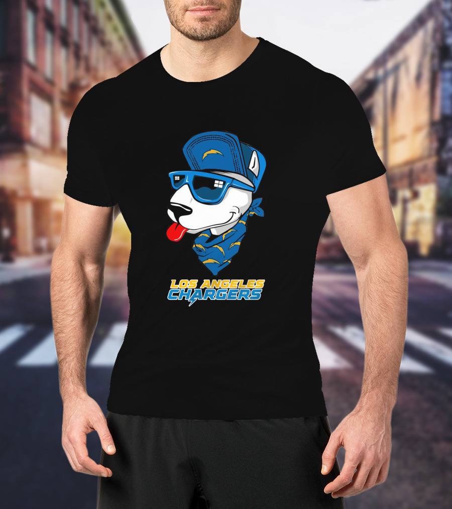 Los Angeles Chargers Bull Terrier T-Shirt