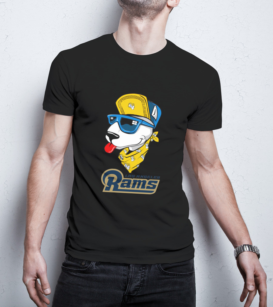 Los Angeles Rams Bull Terrier Fan T-Shirt