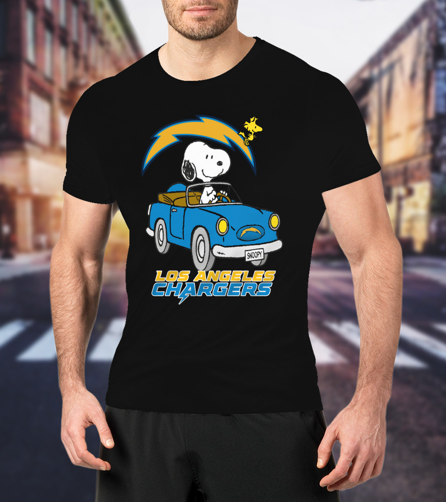 Los Angeles Chargers Snoopy Driving With Woodstock T-Shirt