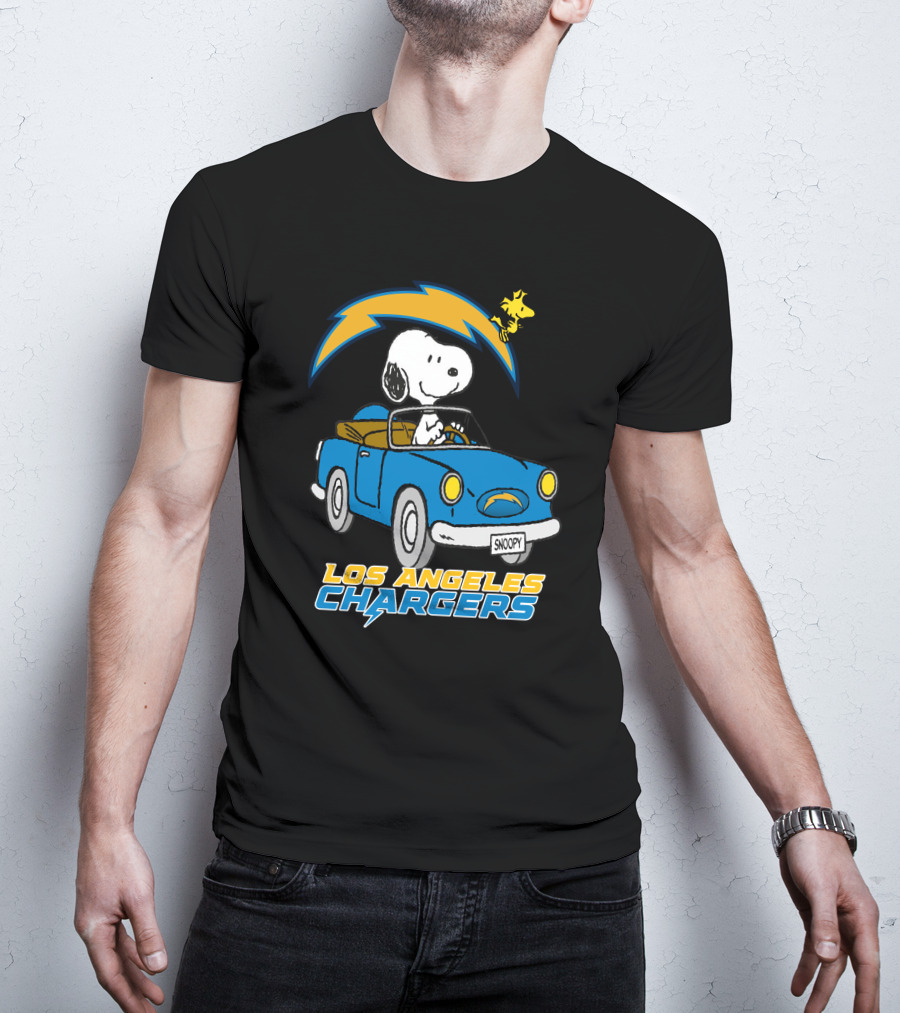 Los Angeles Chargers Snoopy Driving With Woodstock T-Shirt