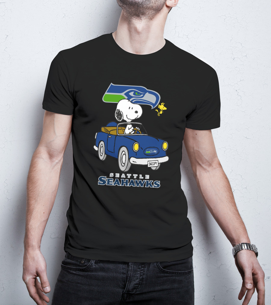 Snoopy Seattle Seahawks Long Ride Adventure T-Shirt