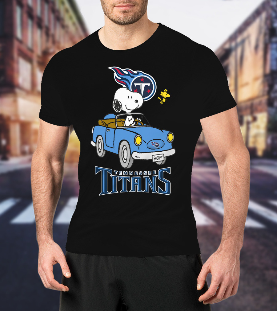 Tennessee Titans Snoopy Driving Woodstock Ride T-Shirt