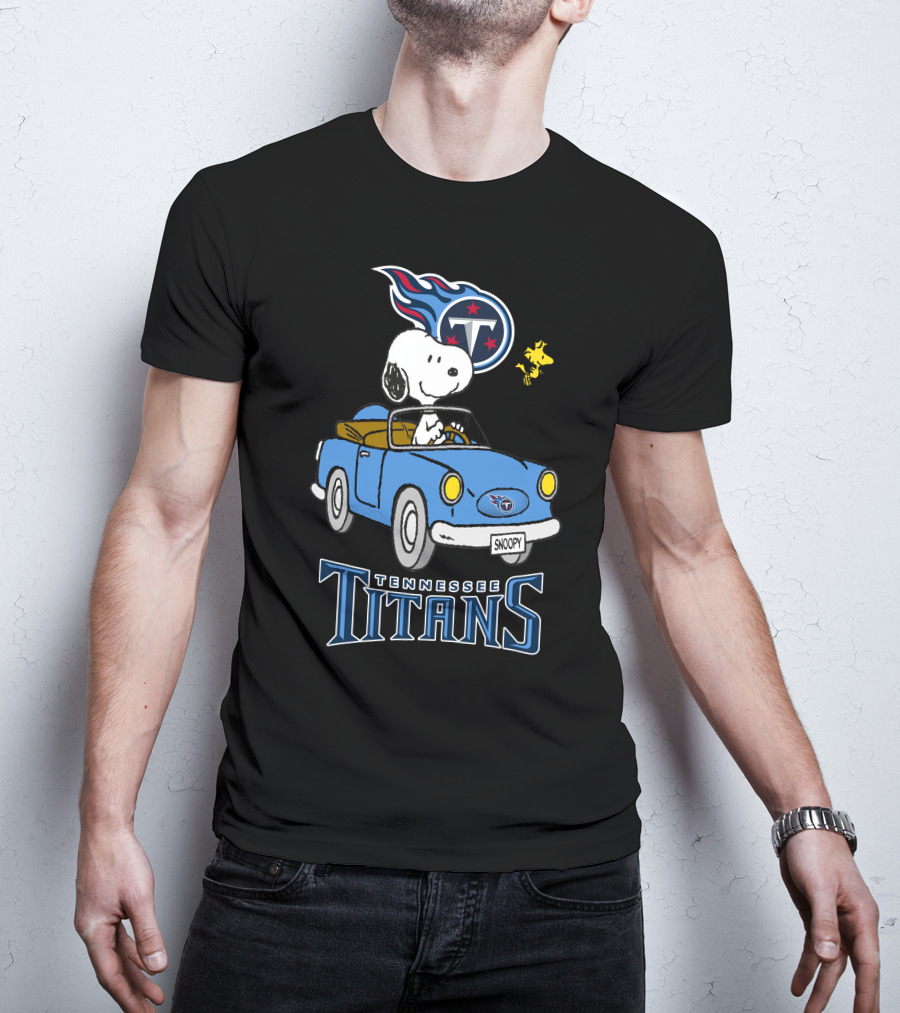 Tennessee Titans Snoopy Driving Woodstock Ride T-Shirt