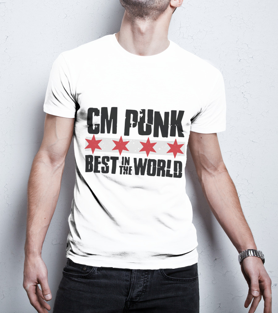 CM Punk Best In The World Red Stars T-Shirt