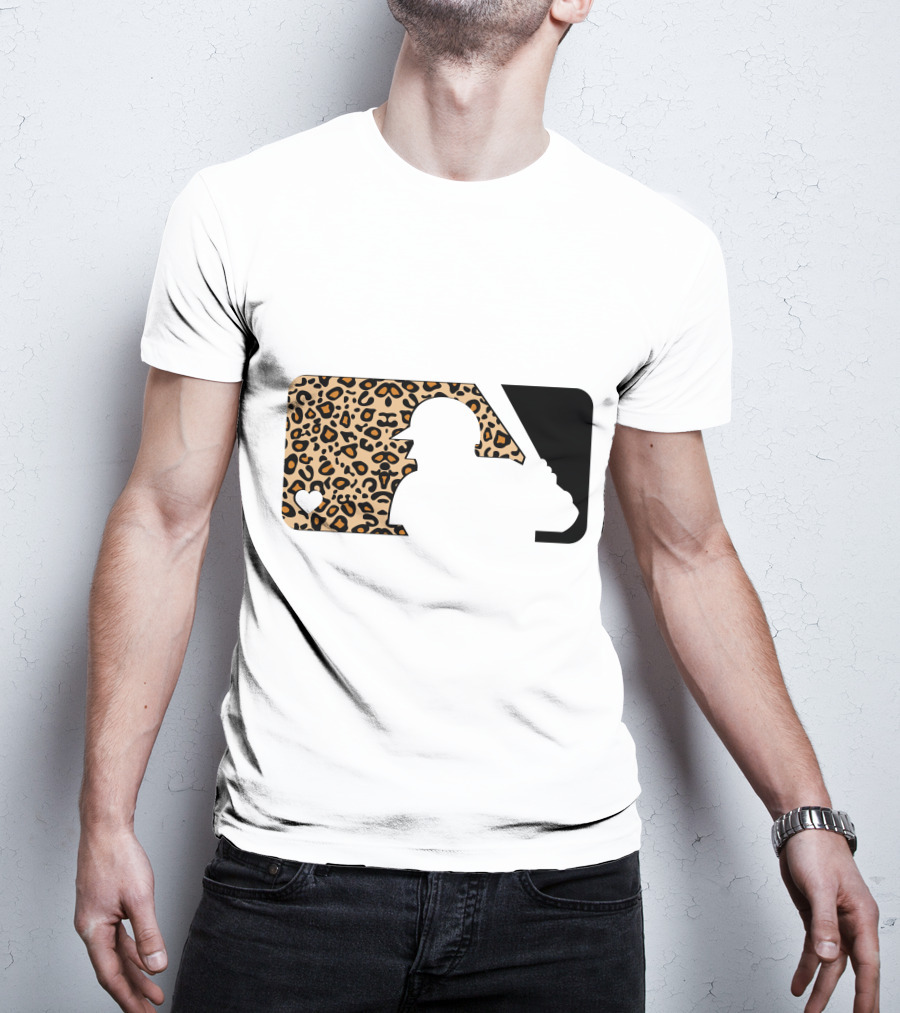 MLB Baseball Leopard Print Batter Silhouette Sublimated T-Shirt