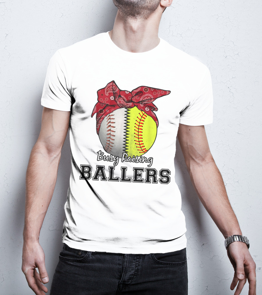 Busy Raising Baseball And Softball Ballers Bandana T-Shirt