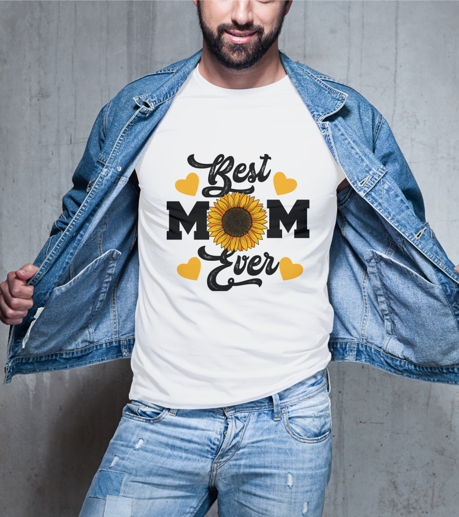 Best Mom Ever Sunflower Hearts T-Shirt