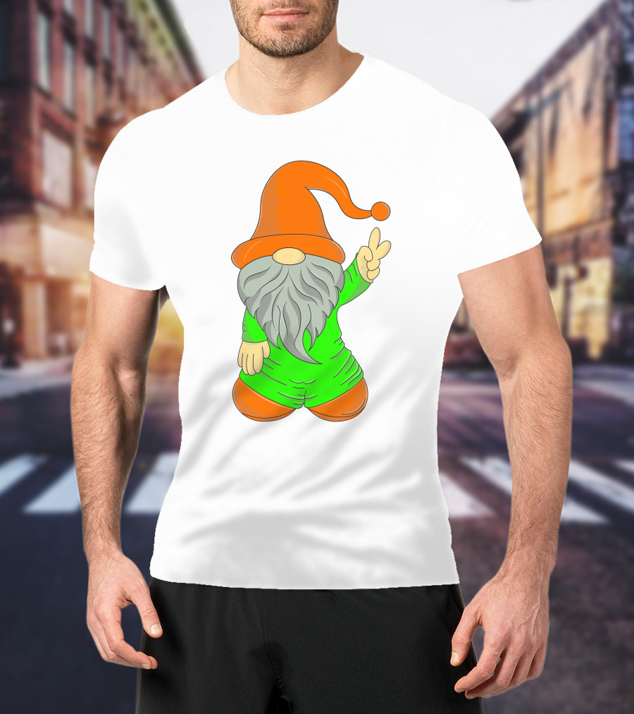 Cute Gnome Say Hi Peace Gesture T-Shirt