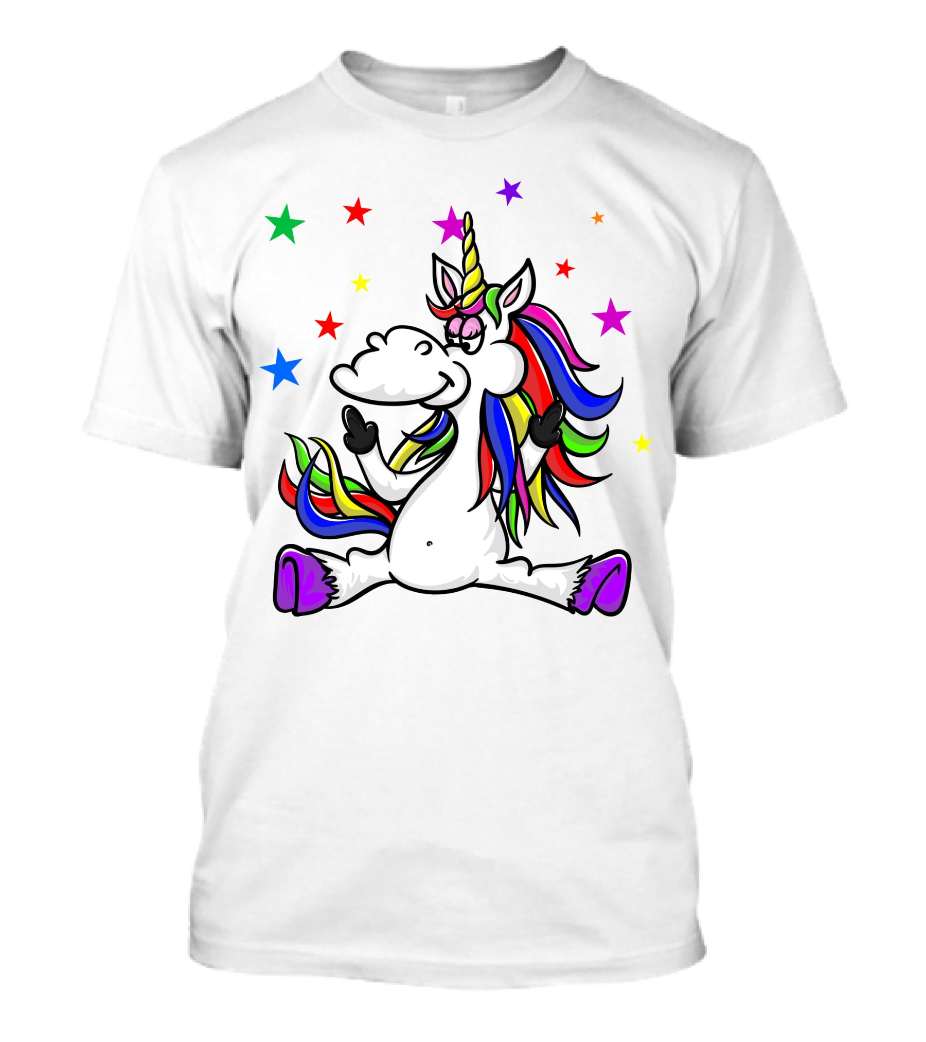Funny Unicorn Twinkles Rainbow Star T-Shirt