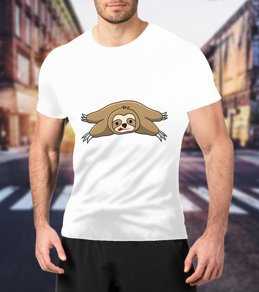Lazy Sloth Relaxing With Tongue Out Iconic Pose T-Shirt