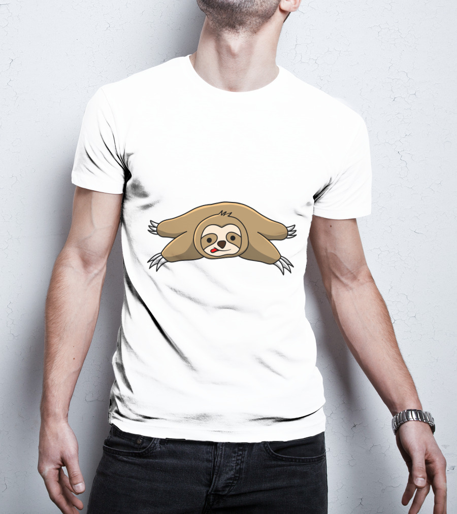 Lazy Sloth Relaxing With Tongue Out Iconic Pose T-Shirt