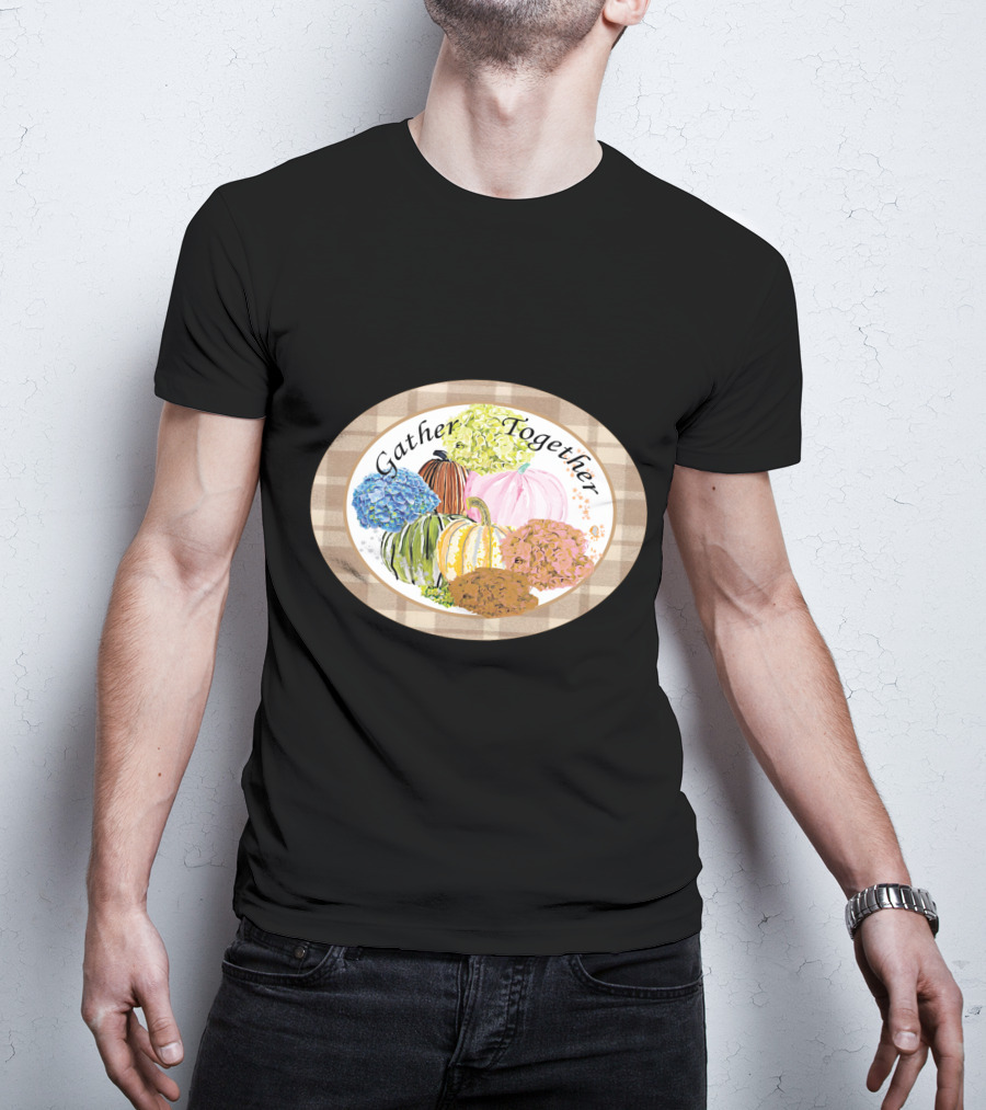 Gather Together Pumpkin Plaid Thanksgiving T-Shirt