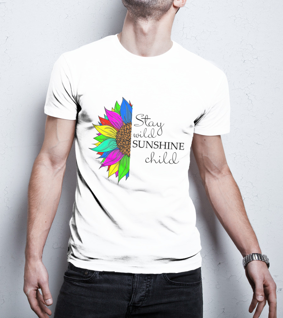 Stay Wild Sunshine Child Multicolored Sunflower T-Shirt