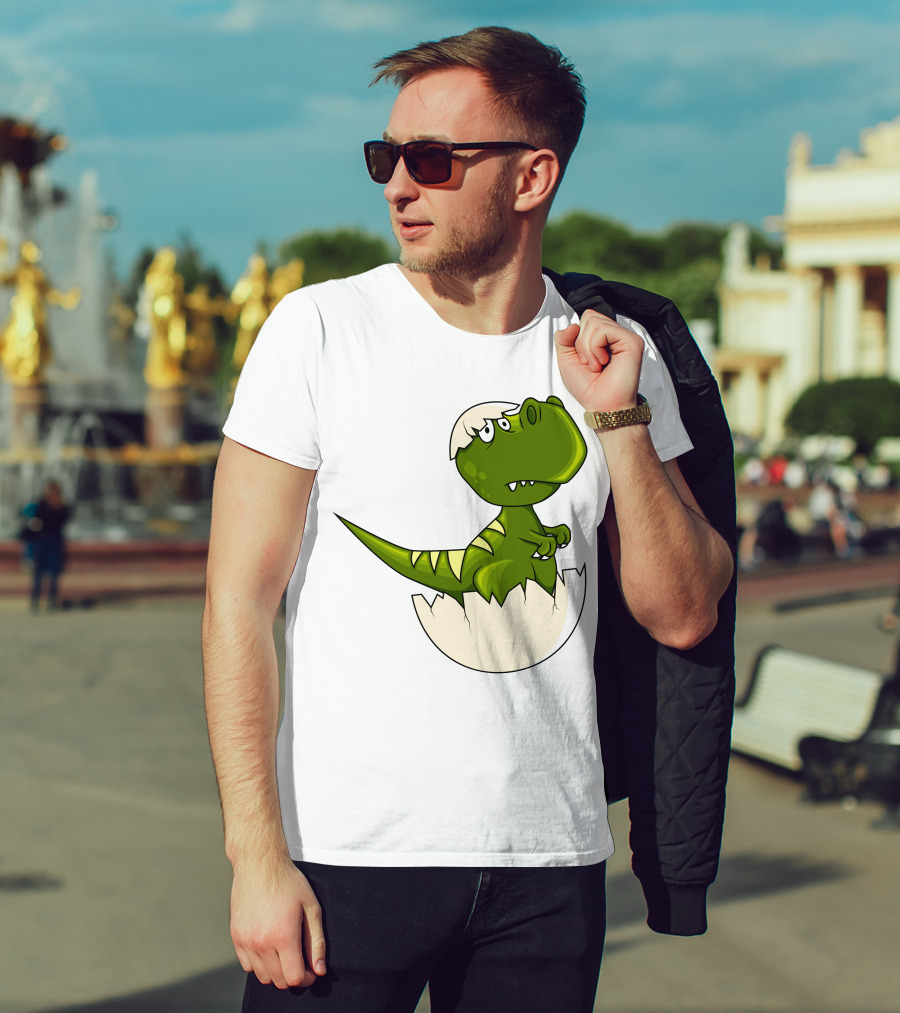 Baby Dragon Hatching From Egg With Playful Expression T-Shirt