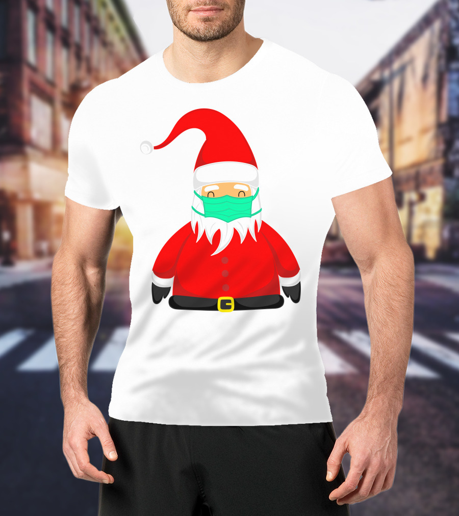 Santa Claus Wearing Green Face Mask T-Shirt