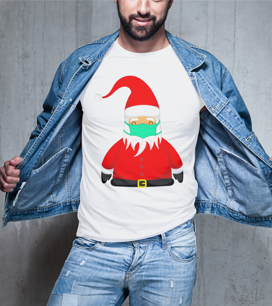 Santa Claus Wearing Green Face Mask T-Shirt