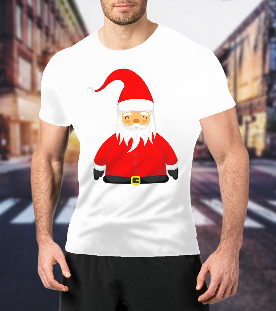 Santa Claus Outfit On Christmas Cartoon T-Shirt