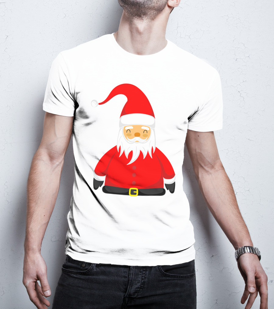 Santa Claus Outfit On Christmas Cartoon T-Shirt