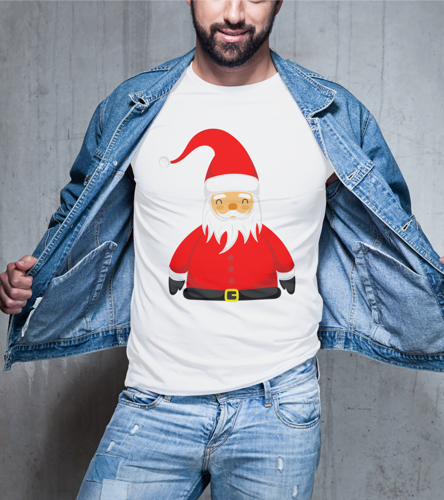 Santa Claus Outfit On Christmas Cartoon T-Shirt