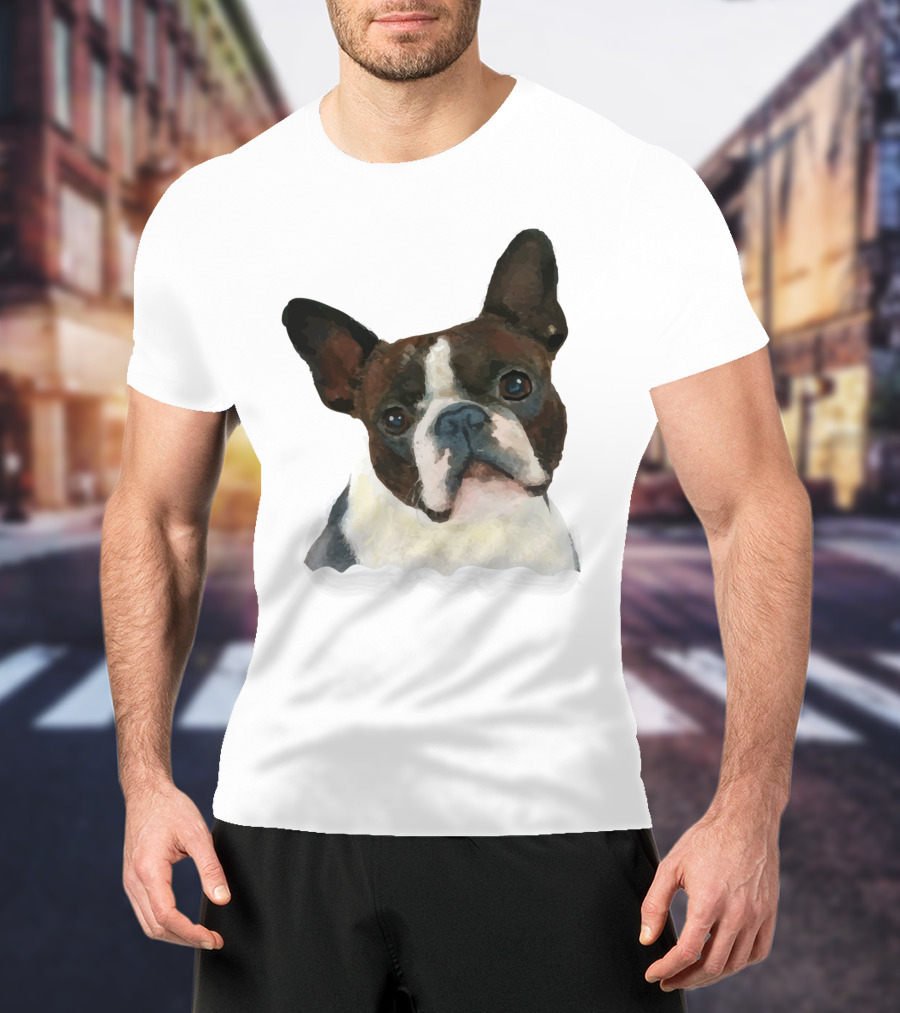 Watercolor French Bulldog Head T-Shirt