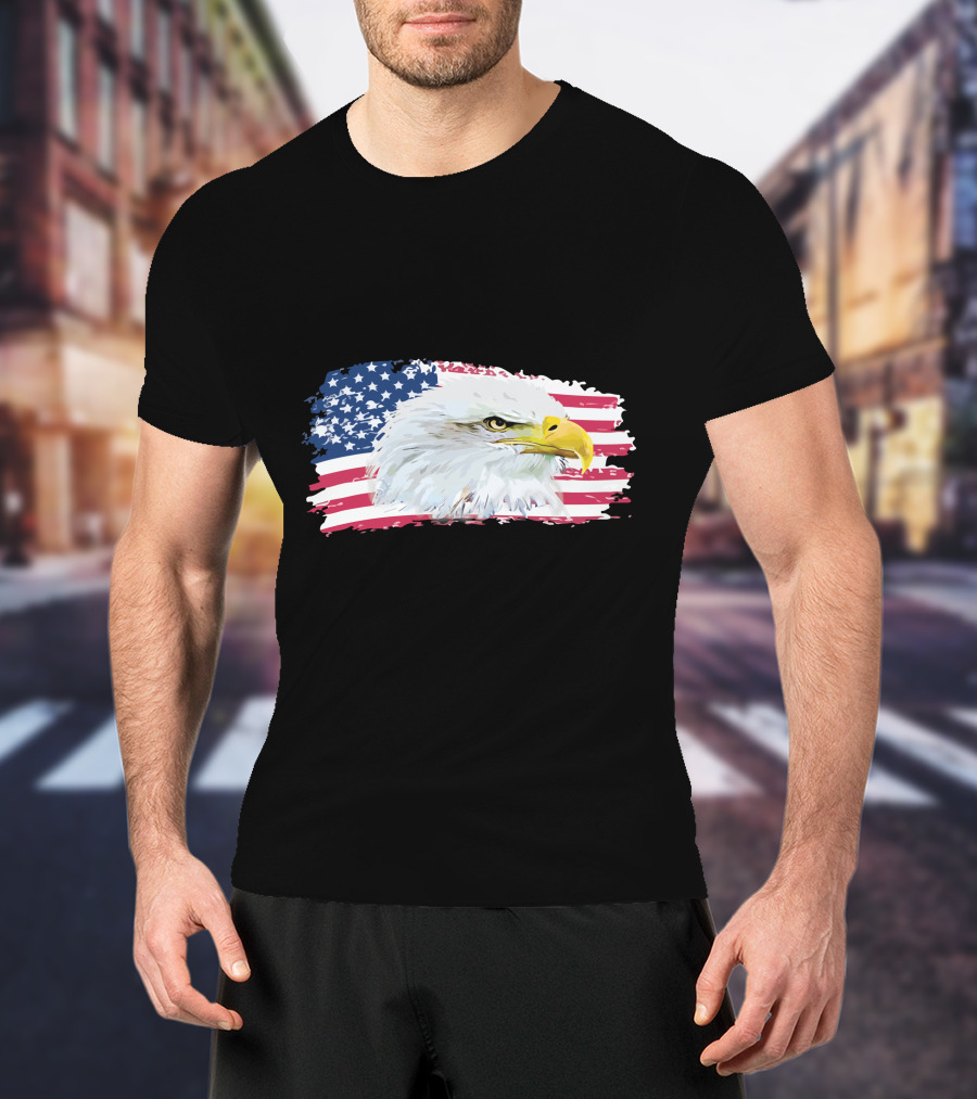 American Flag Bald Eagle T-Shirt
