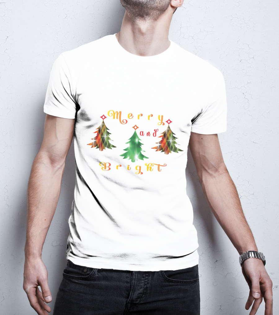 Merry And Bright Christmas Trees T-Shirt