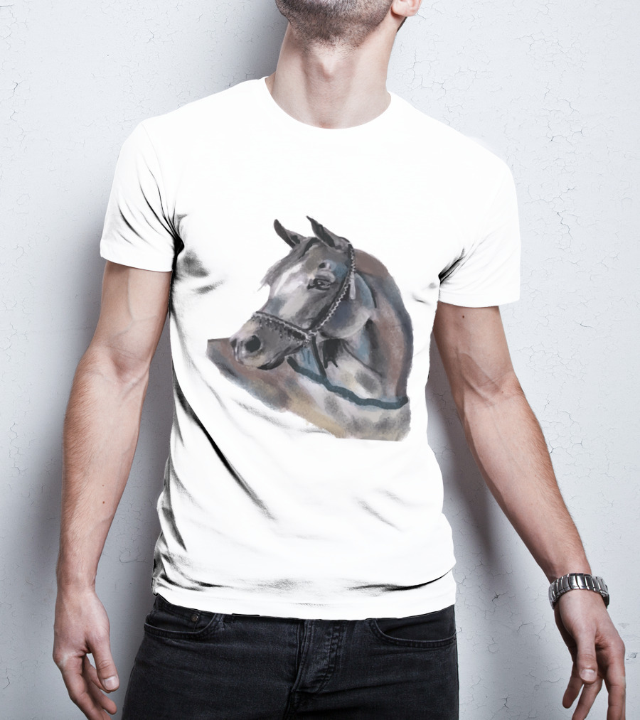 Watercolor Portrait Of Arabian Horse Head T-Shirt