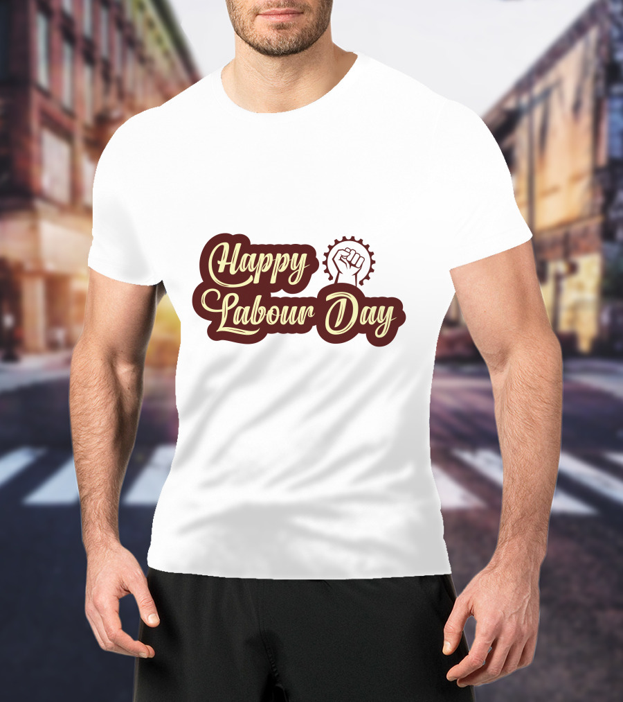 Happy Labour Day Fist And Gear T-Shirt