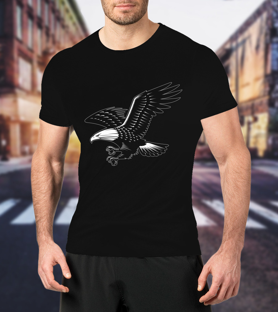 Eagle Outline Majestic Soaring Bird T-Shirt