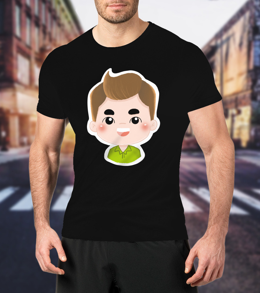 Fathers Day Daddy Sticker Cute Cartoon Character T-Shirt