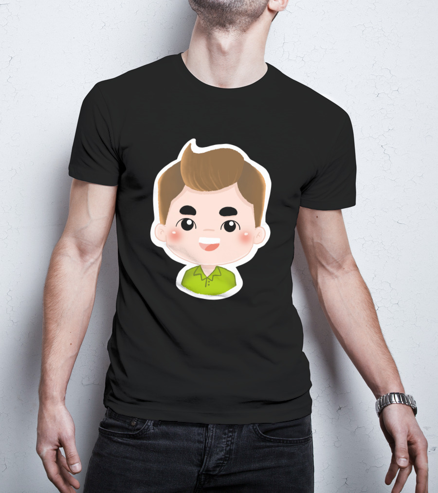 Fathers Day Daddy Sticker Cute Cartoon Character T-Shirt