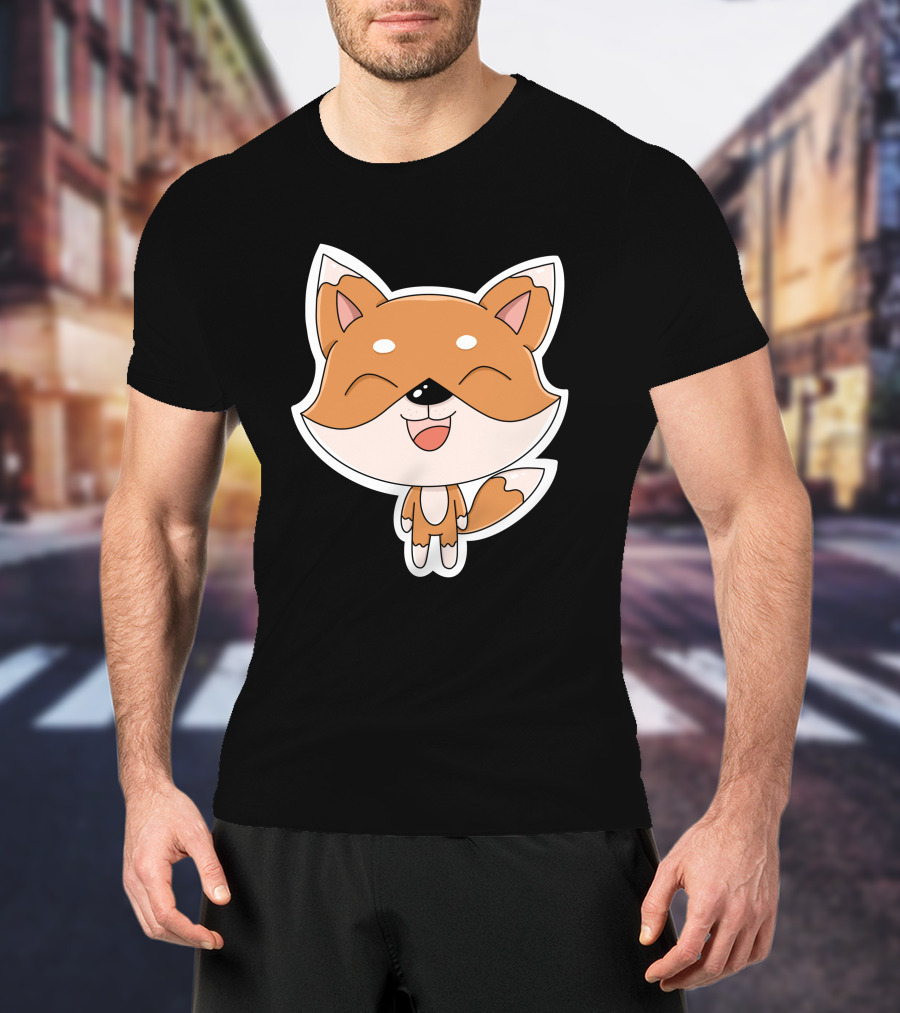 Fox Cartoons Happy Cute Fox Character T-Shirt