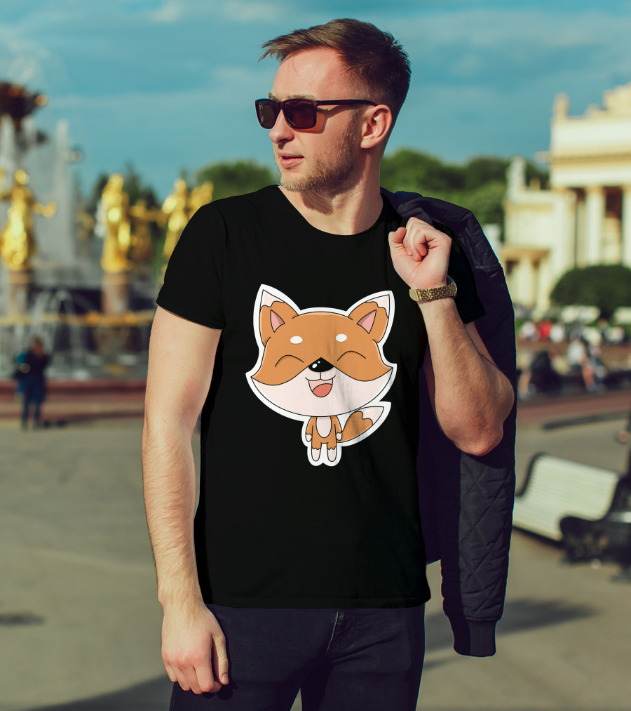 Fox Cartoons Happy Cute Fox Character T-Shirt
