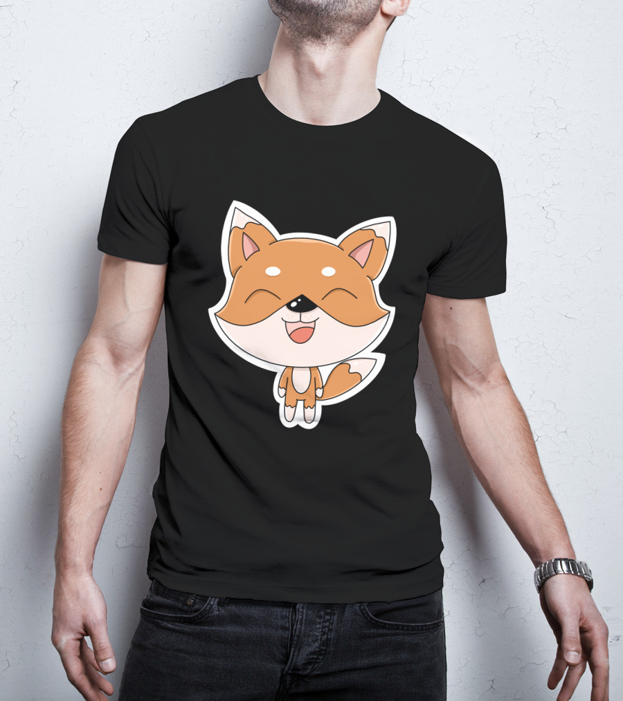 Fox Cartoons Happy Cute Fox Character T-Shirt