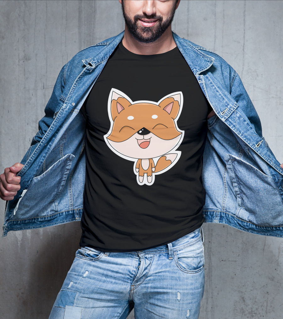 Fox Cartoons Happy Cute Fox Character T-Shirt