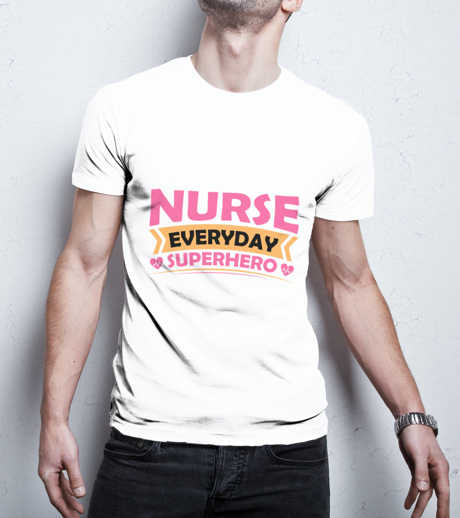 Nurse Everyday Superhero Heartbeat Icons T-Shirt