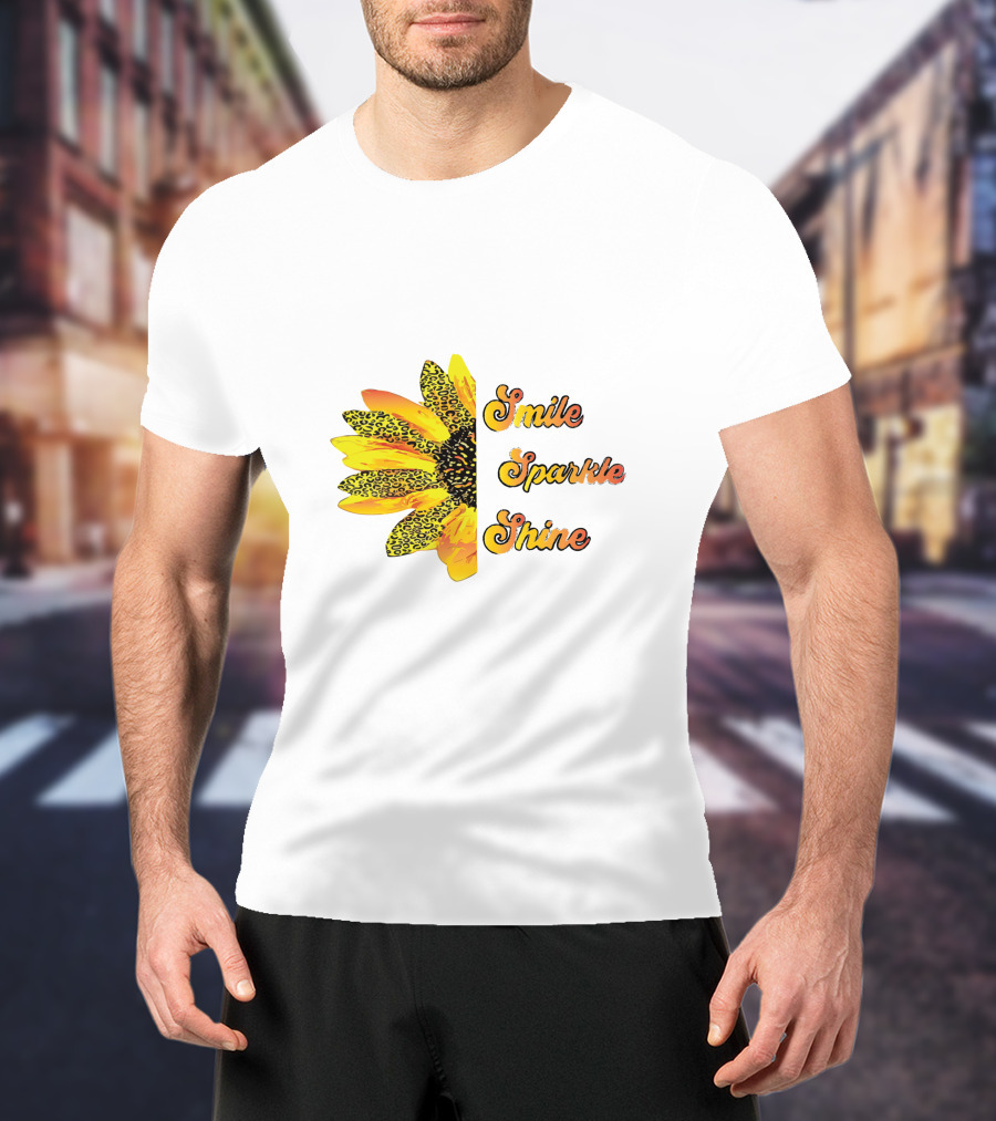 Smile Sparkle Shine Sunflower Blossom Burst T-Shirt
