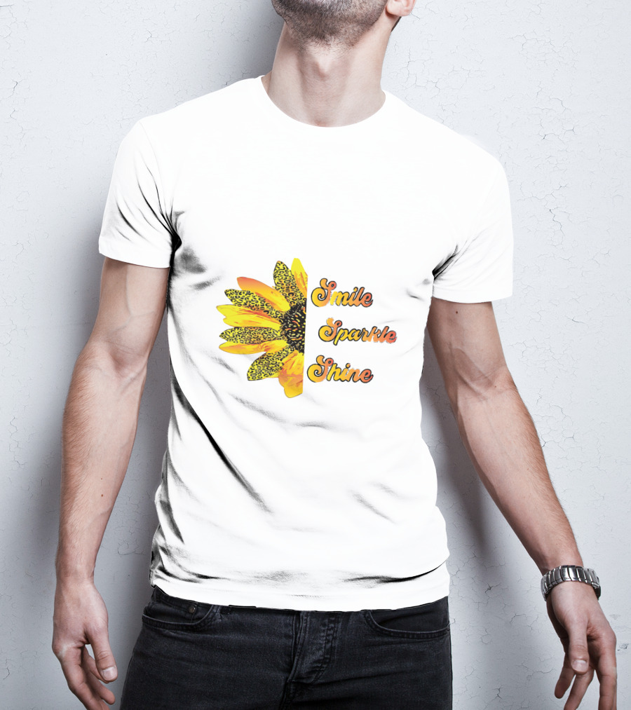 Smile Sparkle Shine Sunflower Blossom Burst T-Shirt