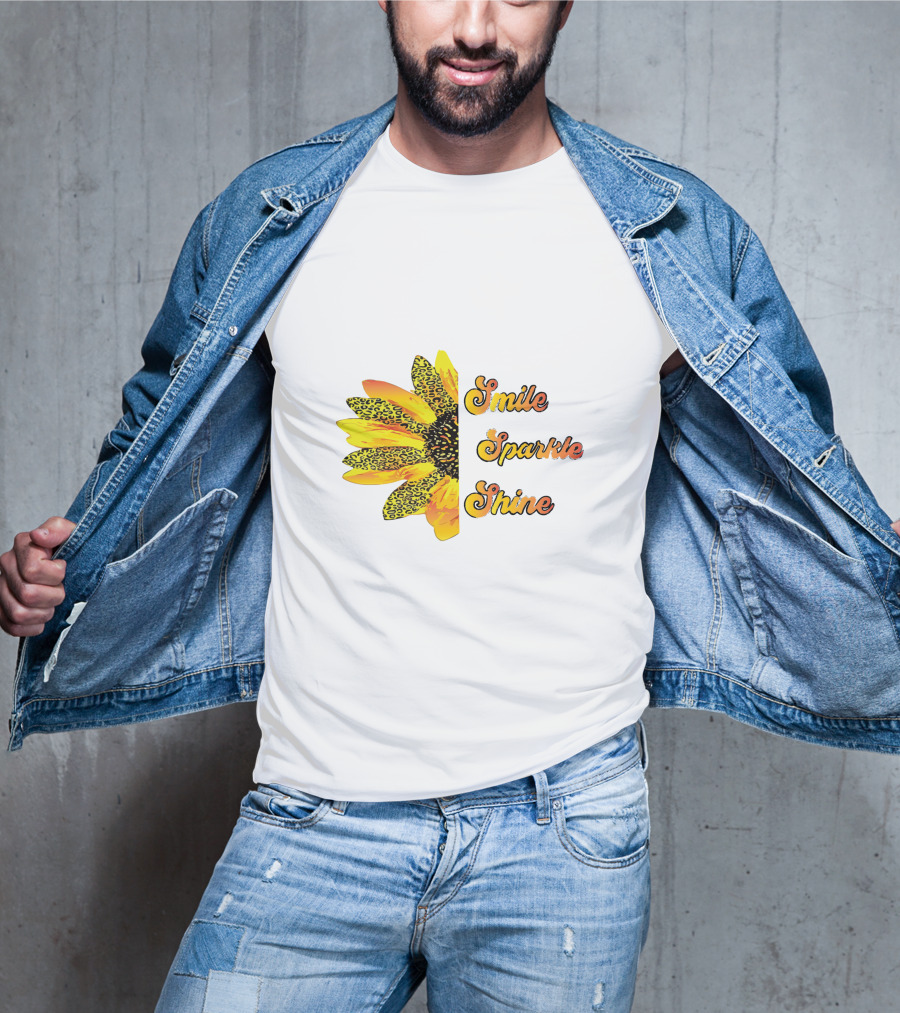 Smile Sparkle Shine Sunflower Blossom Burst T-Shirt