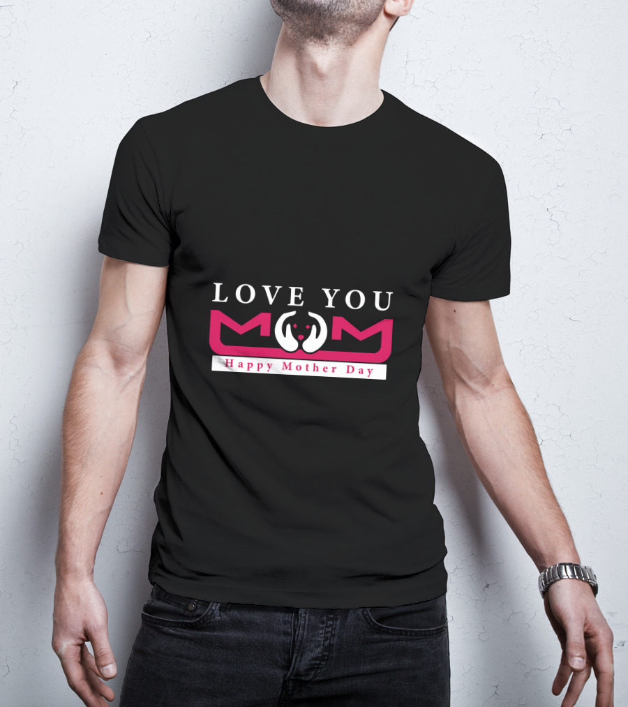 Love You Mom Heart Hands Happy Mother Day T-Shirt