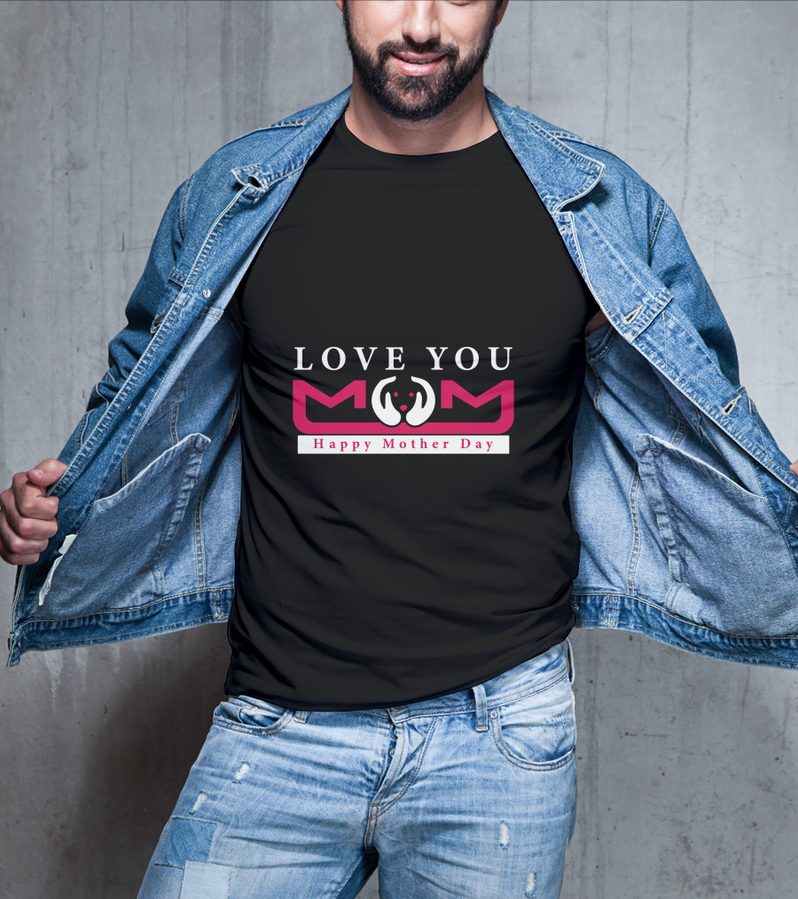 Love You Mom Heart Hands Happy Mother Day T-Shirt