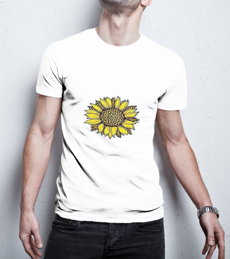 Leopard Print Sunflower T-Shirt