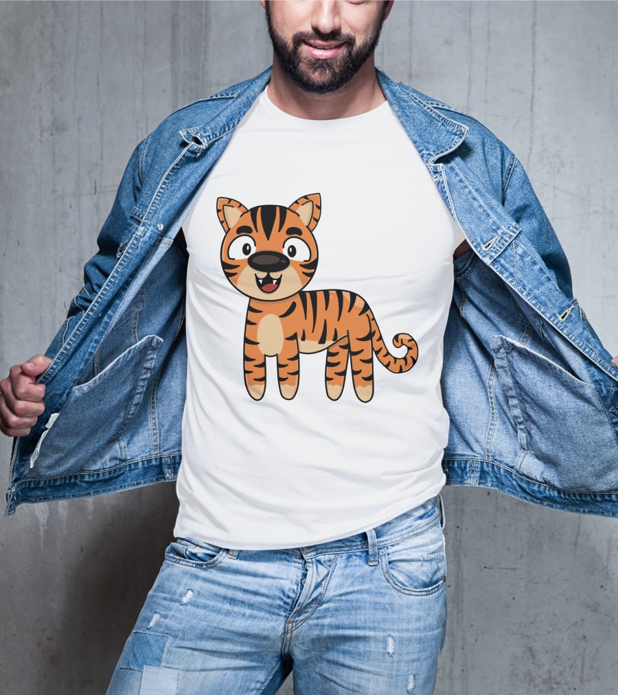 Adorable Striped Cartoon Baby Tiger T-Shirt