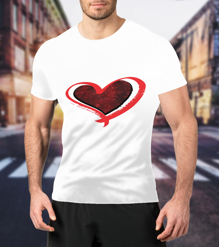 Valentines Day Heart Red Sparkle T-Shirt