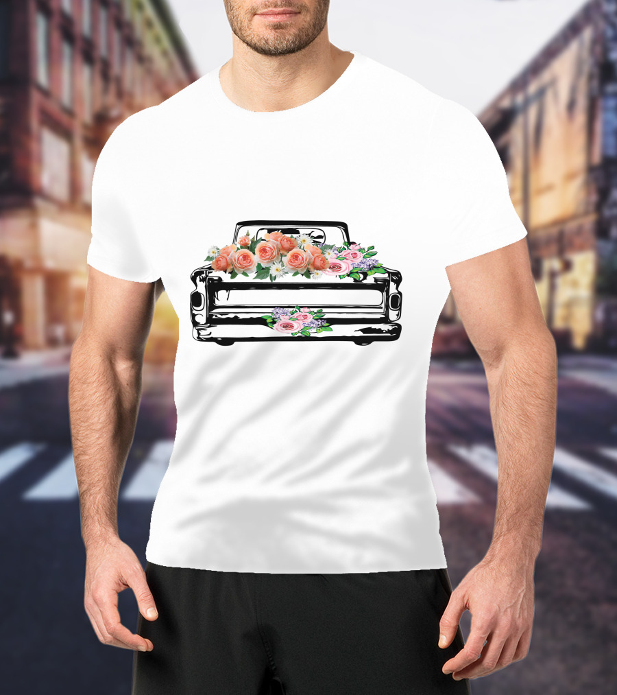 Vintage Truck Floral Arrangement T-Shirt