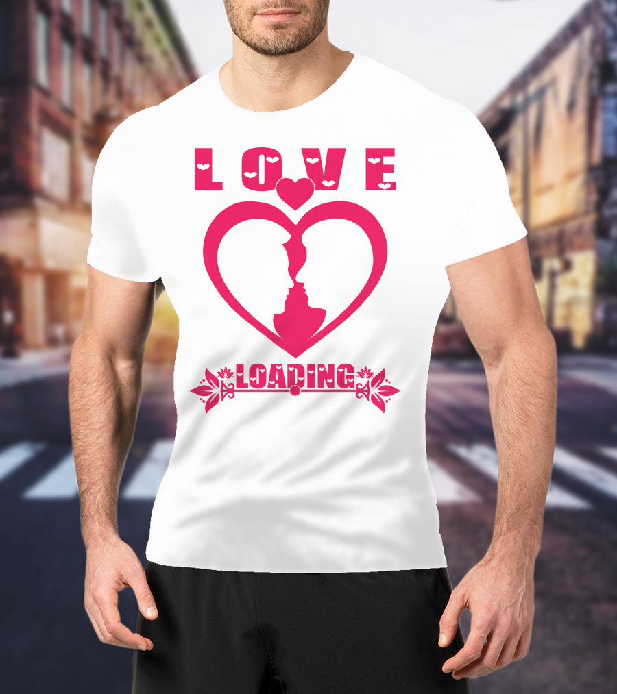 LOVE Heart Silhouette Couple LOADING T-Shirt