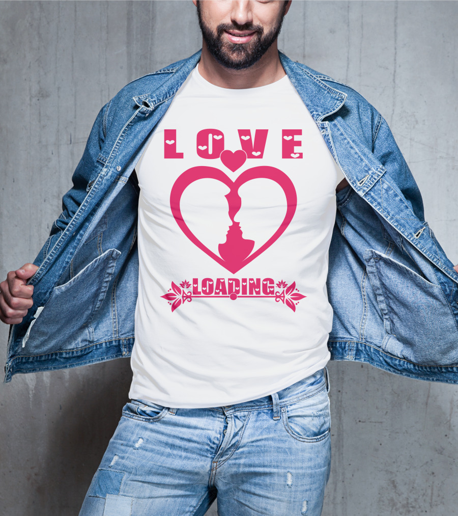 LOVE Heart Silhouette Couple LOADING T-Shirt